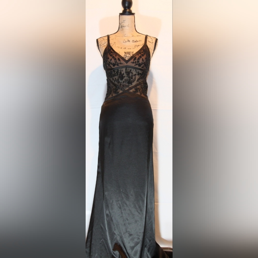 New w/ Tags! Cache Elegant Black Lace Evening Gown